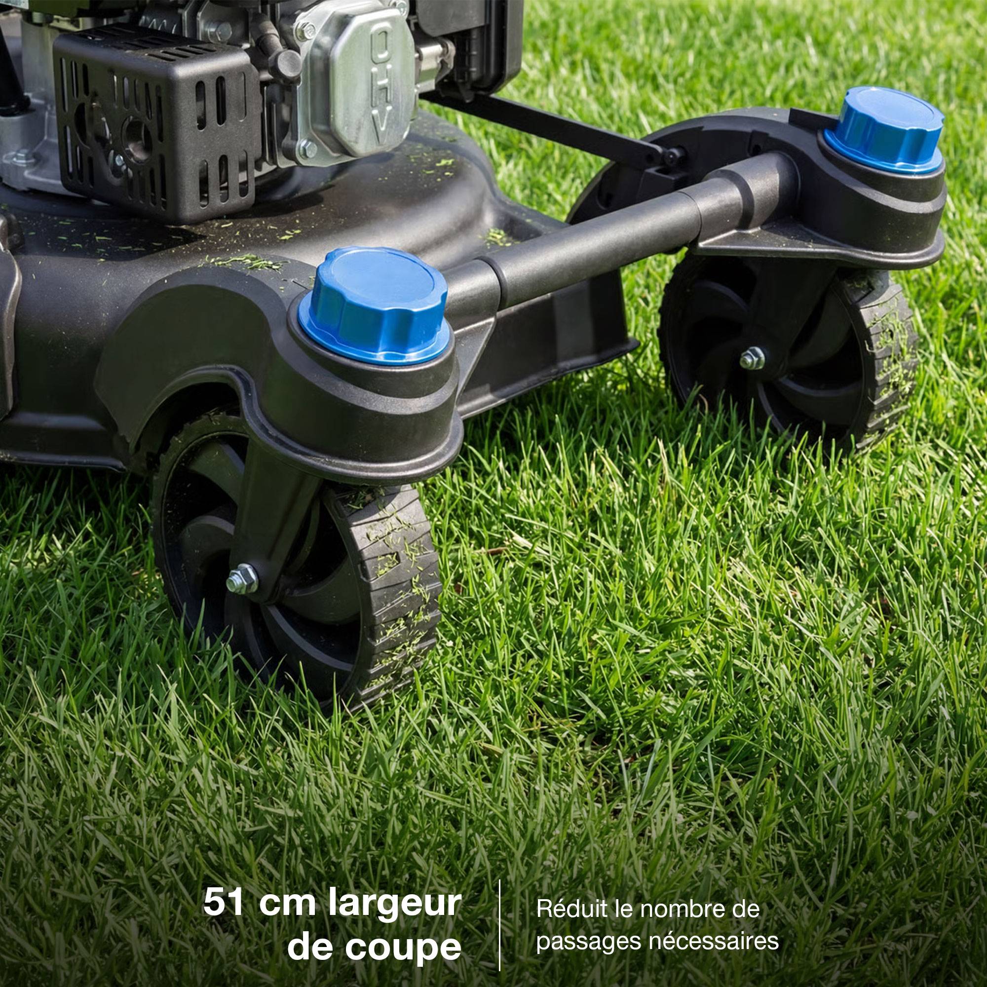 Tondeuse à Gazon Thermique Autotractée 51 cm 196 cm3 Roues Pivotantes HYM20200SPEZX-EU Hyundai - Image 10
