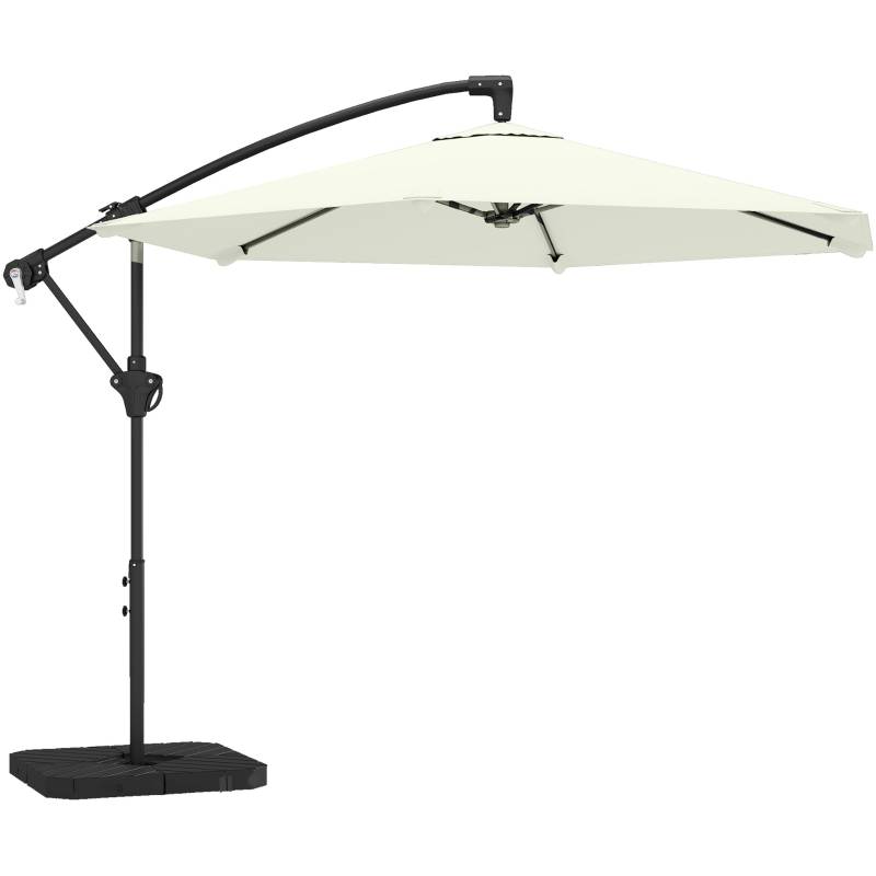 Parasol déporté métal pour jardin terrasse protection anti-UV Ø300cm blanc crème - ComfortXL Outdoor Living - Image 2