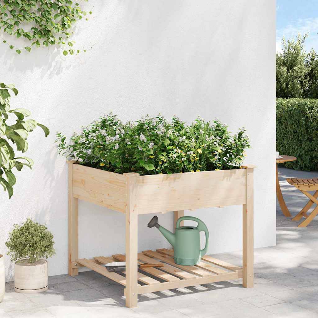 Cache-pot, Pot De Fleurs avec étagère Beige 90 x 90 x 76.5 cm g375 - Image 4