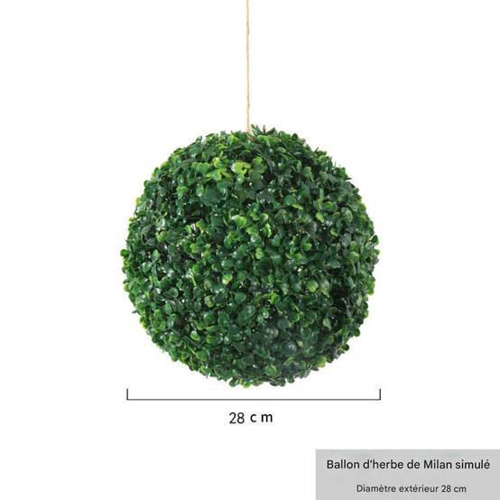 Suspension Décorative Plante Artificielle Milan 28 cm - Lot de 2 - Décoration Plafond Réaliste - Lytech - Image 2