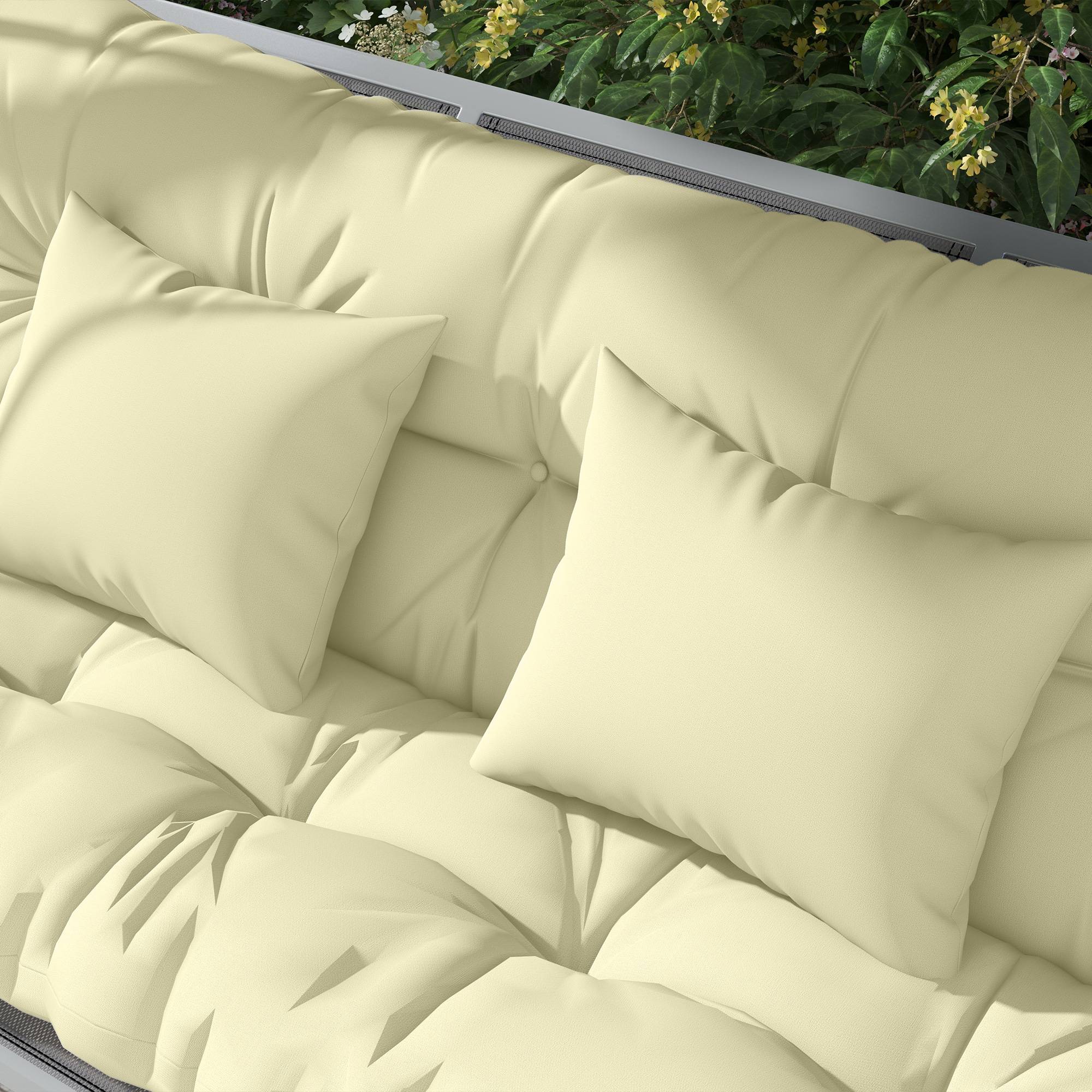 Ensemble de 4 coussins d'extérieur pour balancelle de jardin, 1 coussin d'assise coussins de dossier et 2 oreillers - Image 10