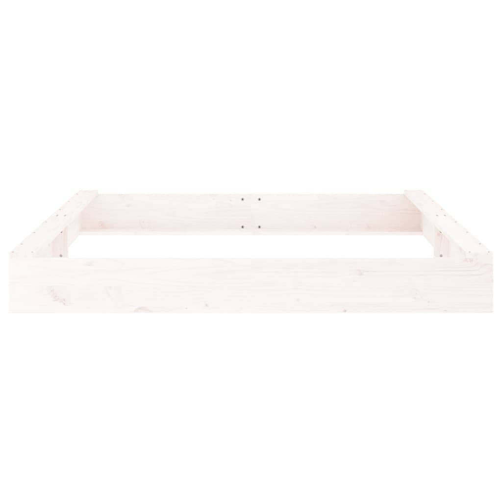 Bac à sable - Maison de jeu pour enfants avec sièges blanc carré bois de pin massif-JU12113 - Image 5