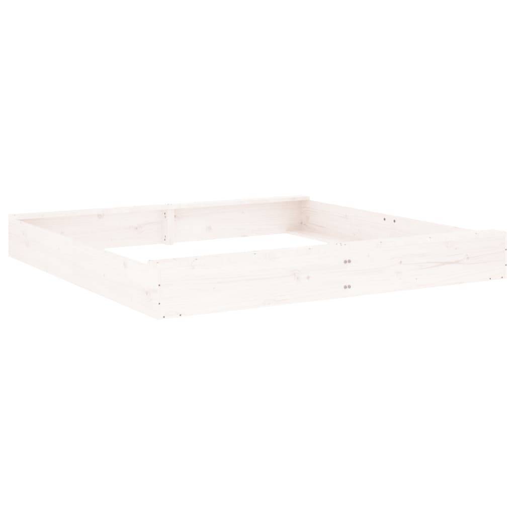 Bac à sable - Maison de jeu pour enfants avec sièges blanc carré bois de pin massif-JU12113 - Image 6