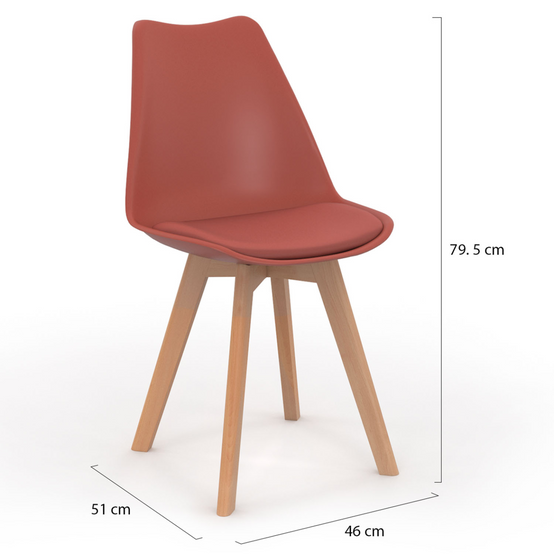 Lot de 6 chaises scandinaves SARA mix color gris foncé x2, terracotta x2, beige x2 - Image 5