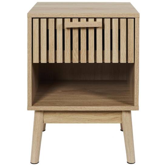 The Home Deco Factory - Table de chevet 1 tiroir Klaus effet tasseaux - Image 3