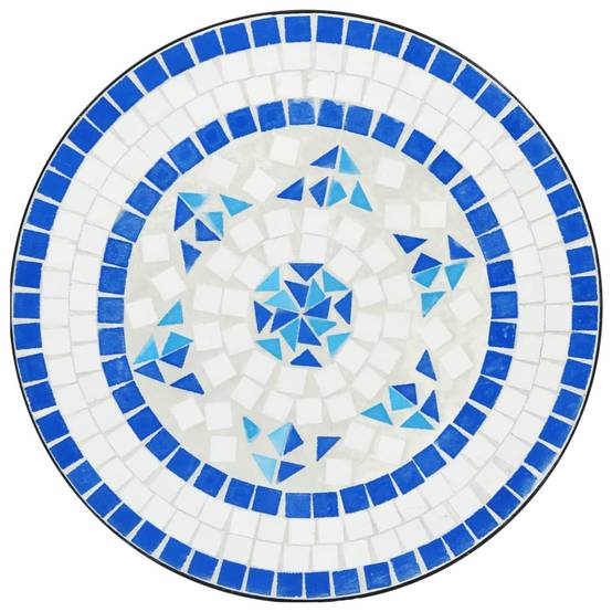 Maison Chic - Ensemble de bistro - Salon De Jardin mosaïque bleu et blanc fer et céramique MI735 - Image 6