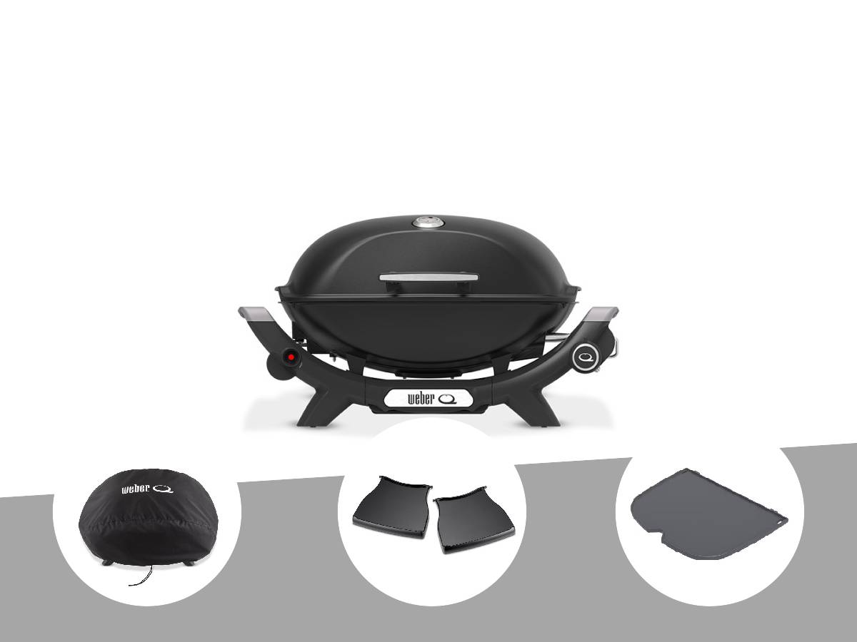 Weber - Barbecue à gaz Q 2100N noir + Housse + Plan de travail + Plancha (1/2) - Weber - Image 1