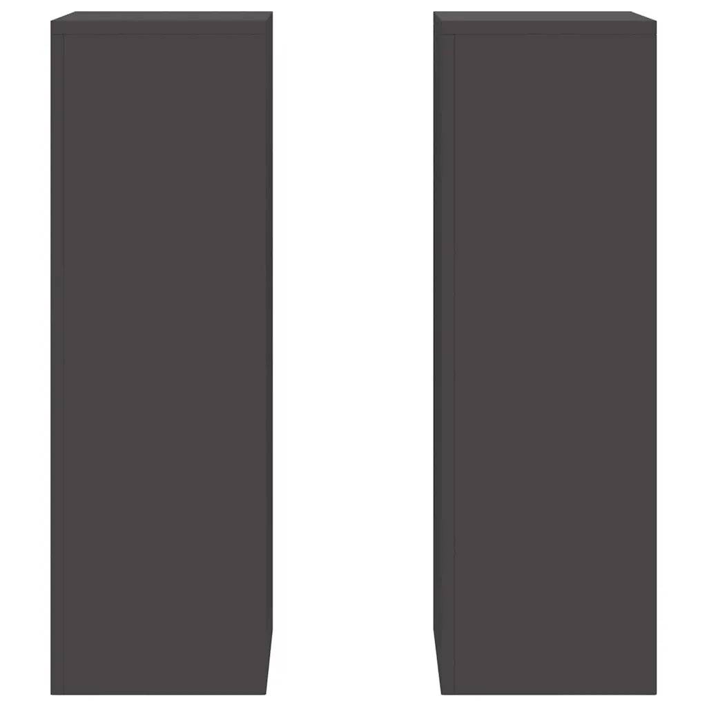 Helloshop26 - Lot de 2 supports de plantes modernes extérieurs 24 x 24 x 75 cm en acier noir - Image 3