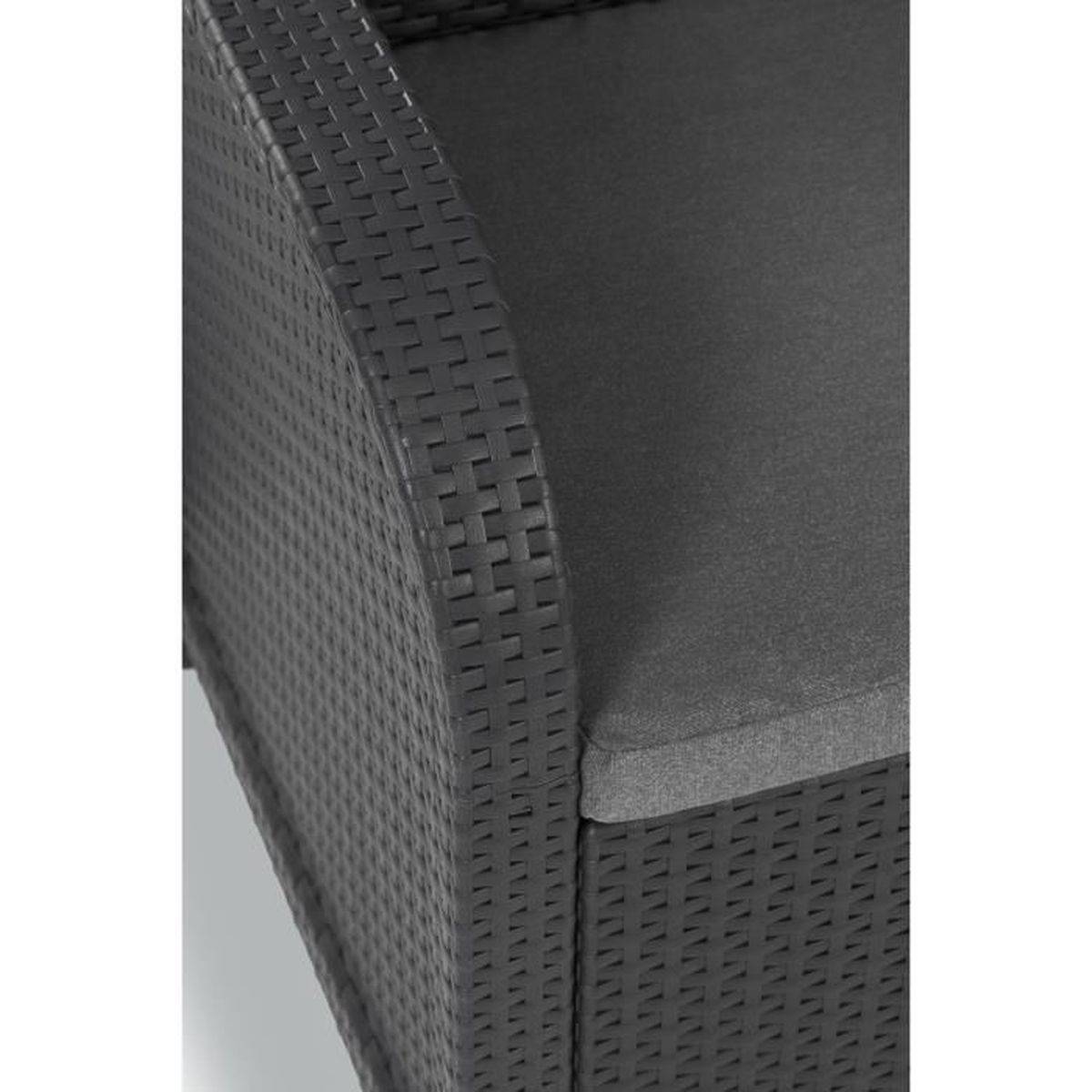 Salon d’angle extérieur 6 places gris graphite avec table basse 2 positions - ALLIBERT by KETER - Image 6