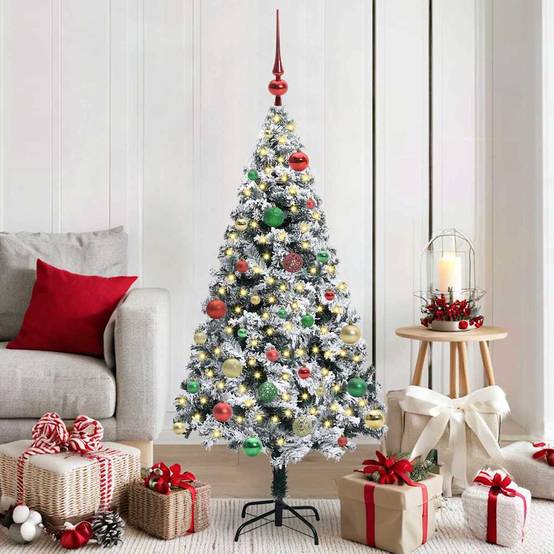 Maison Chic - Sapin de Noël | Arbre de Noël artificiel Blanc 150 cm PVC, Acier et Plastique Maison Chic - Image 2
