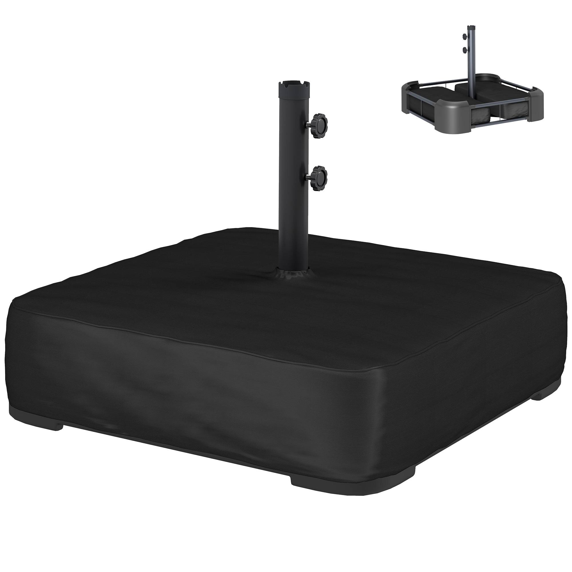 Pied de Parasol Lestage pour Parasol Déporté Remplissable Sable 90kg Mât Ø48mm Noir - ComfortXL Outdoor Living - Image 1