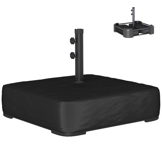 Pied de Parasol Lestage pour Parasol Déporté Remplissable Sable 90kg Mât Ø48mm Noir - ComfortXL Outdoor Living - Image 2