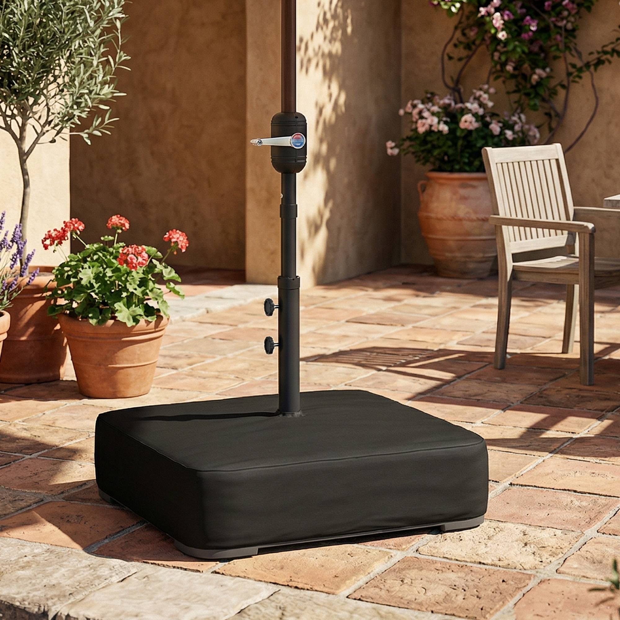 Pied de Parasol Lestage pour Parasol Déporté Remplissable Sable 90kg Mât Ø48mm Noir - ComfortXL Outdoor Living - Image 3