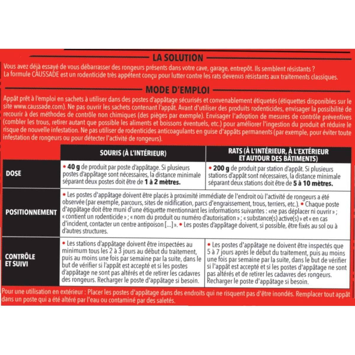 Lot de 2 boites Raticide Rats & Souris -Espèces Résistantes, seau de 300grs ( 15 x 20grs ) - Image 2