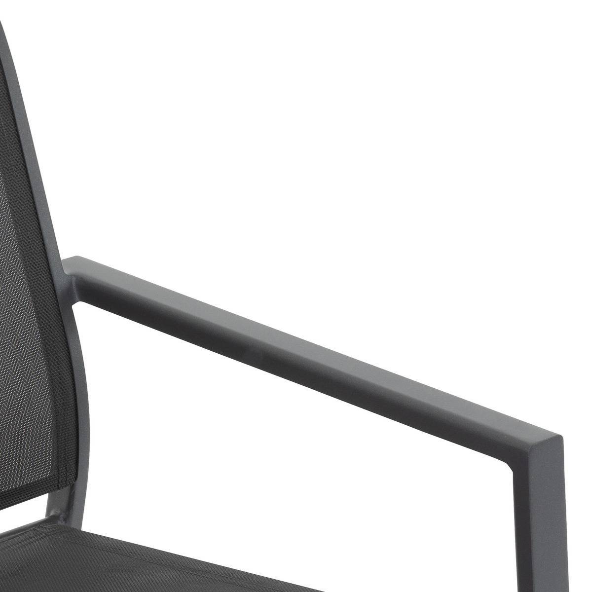 Hesperide - Fauteuil de jardin empilable "Essentia" anthracite & graphite en aluminium traité en epoxy - Hespéride - Image 5