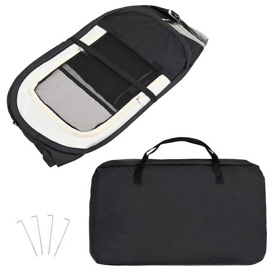 Parc pour chien pliable en tissu avec sac de transport pour voyage et maison Noir – ComfortXL Outdoor Living - Image 3