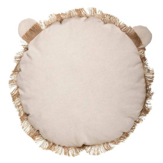 Coussin Déco "Lion Franges" 44cm Naturel - Image 2