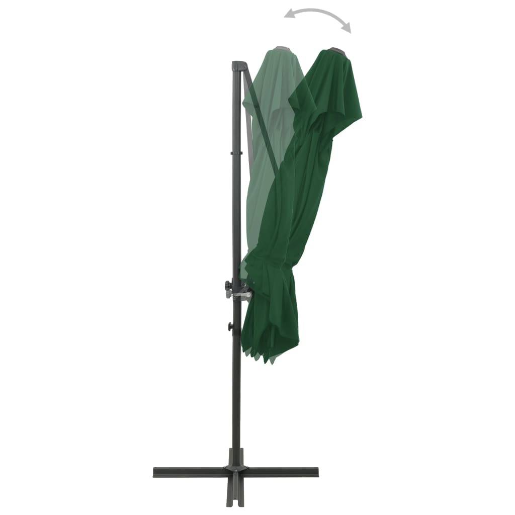 Helloshop26 - Parasol d'extérieur déporté à double toit 250 x 250 cm vert - Image 5