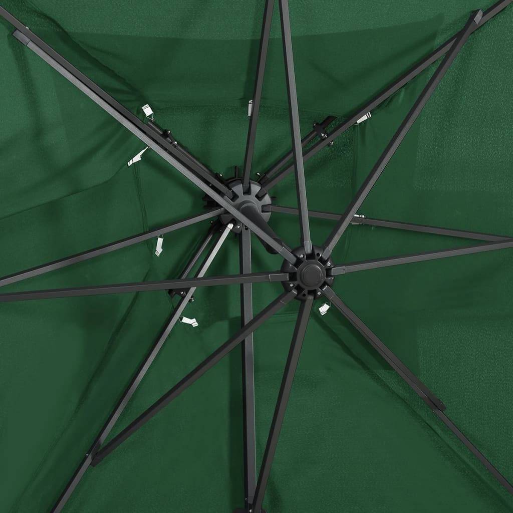 Helloshop26 - Parasol d'extérieur déporté à double toit 250 x 250 cm vert - Image 6