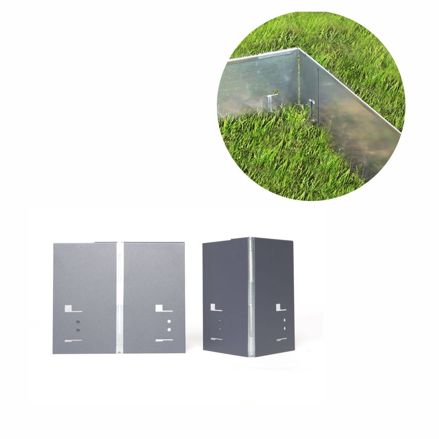 Coin Alu/Zinc pour Bordure de Jardin 18,5cm, sans couleur, Green-split - Image 2