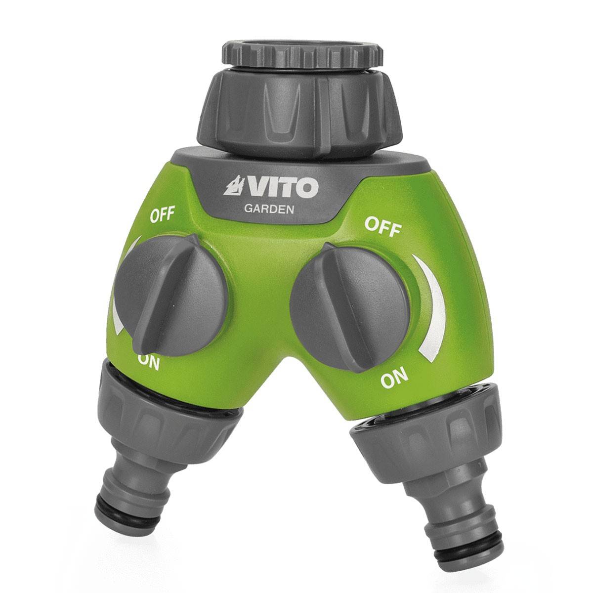 Distributeur pour arrosage 2 voies Raccord rapide 1" Robinet réglable VITO - Image 1