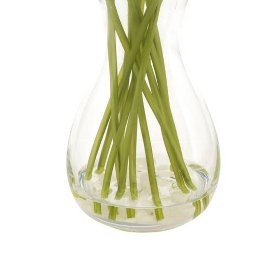 Composition Artificielle de Tulipes "Hector" 28cm Blanc - Image 4