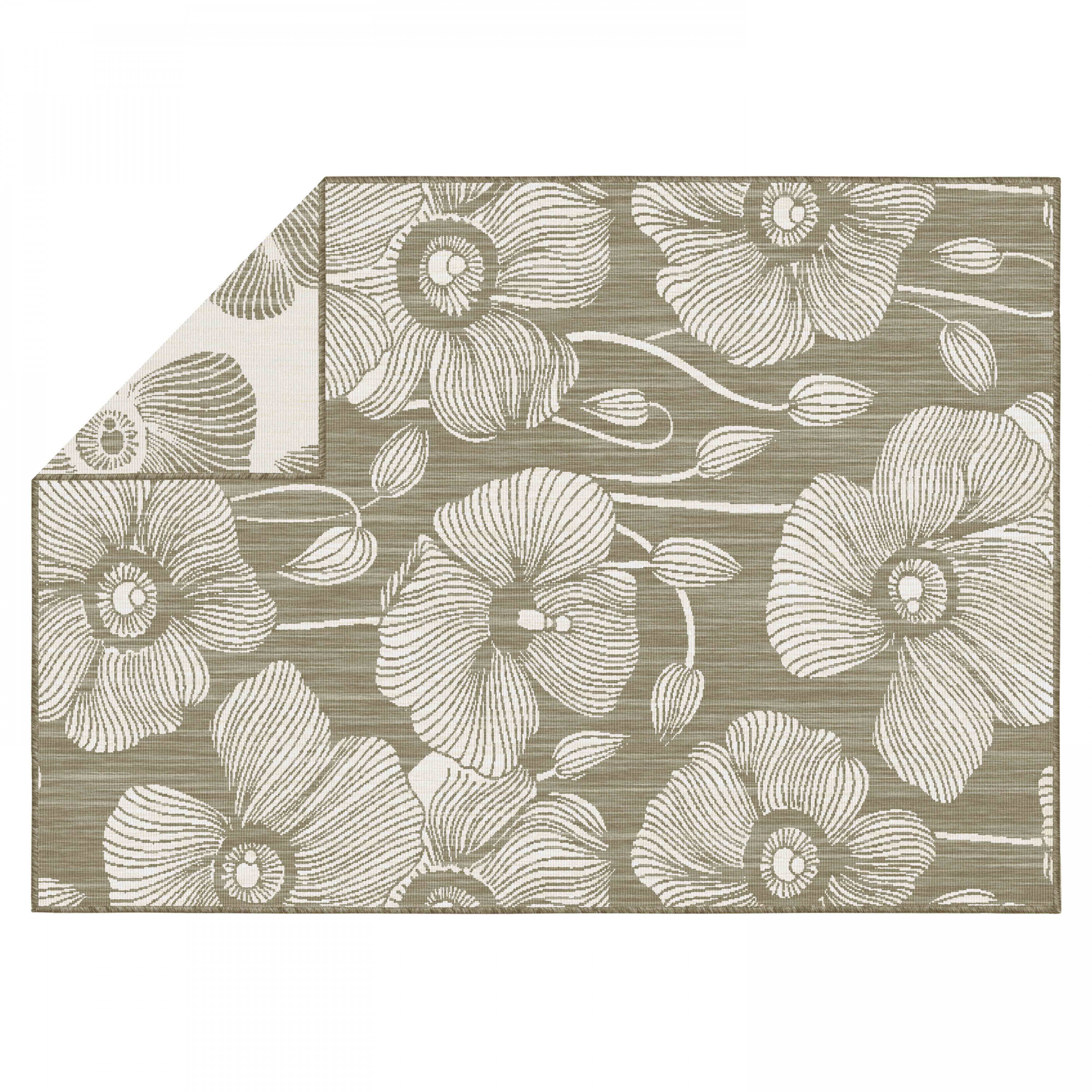 Oviala - Tapis d'extérieur en polypropylène 200 x 290 cm taupe Poppy - Oviala - Image 4