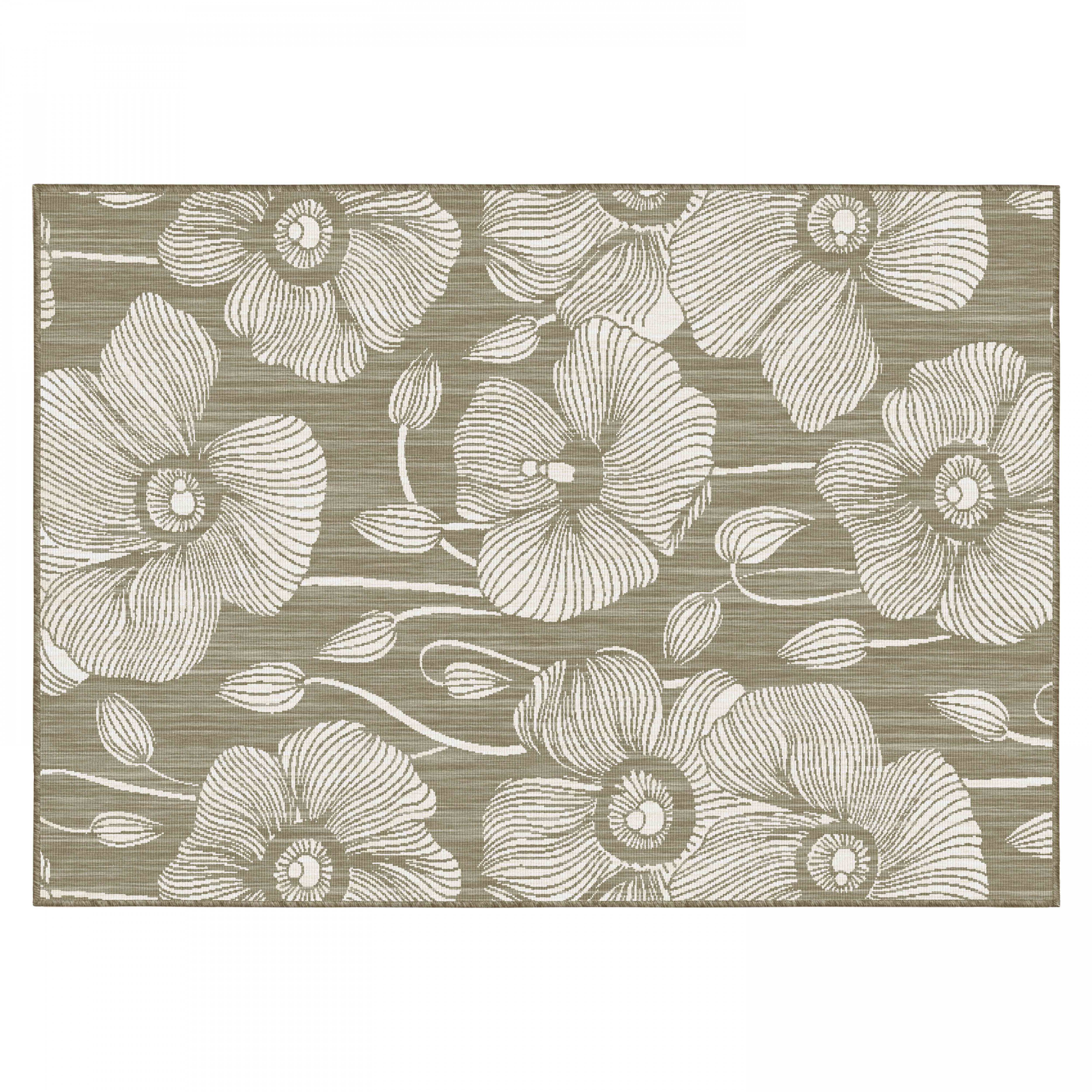Oviala - Tapis d'extérieur en polypropylène 200 x 290 cm taupe Poppy - Oviala - Image 1