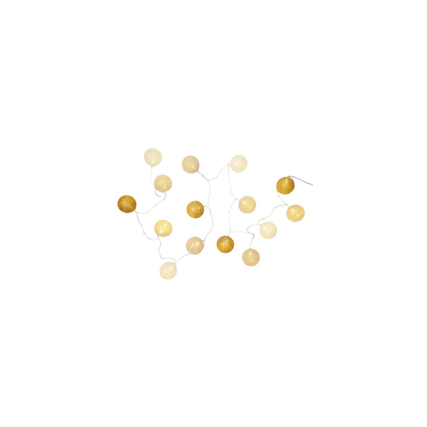 Entrepotbrico - Guirlande Lumineuse Led "boule" 360cm Blanc & Nude - Image 2