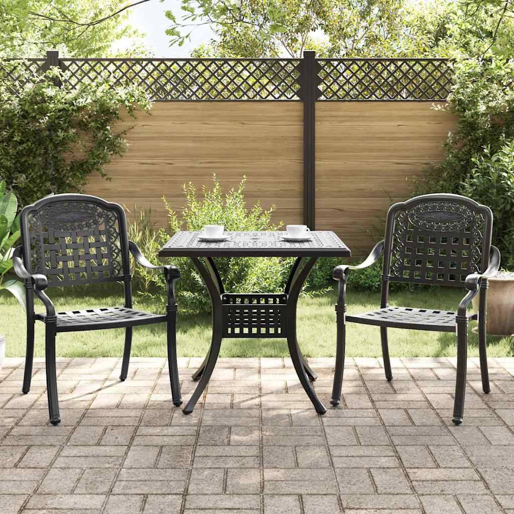 Ensemble de tables de jardin aluminium noir 80 x 80 x 75 cm - PANGIVO - Image 1