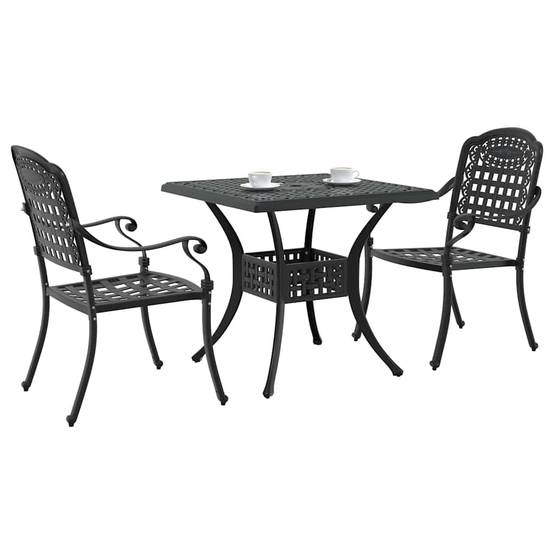 Ensemble de tables de jardin aluminium noir 80 x 80 x 75 cm - PANGIVO - Image 3