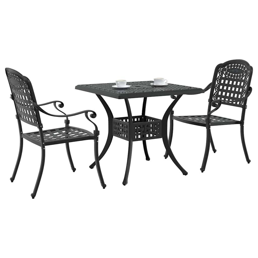 Ensemble de tables de jardin aluminium noir 80 x 80 x 75 cm - PANGIVO - Image 3