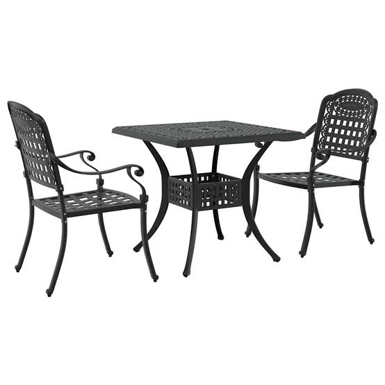Ensemble de tables de jardin aluminium noir 80 x 80 x 75 cm - PANGIVO - Image 2
