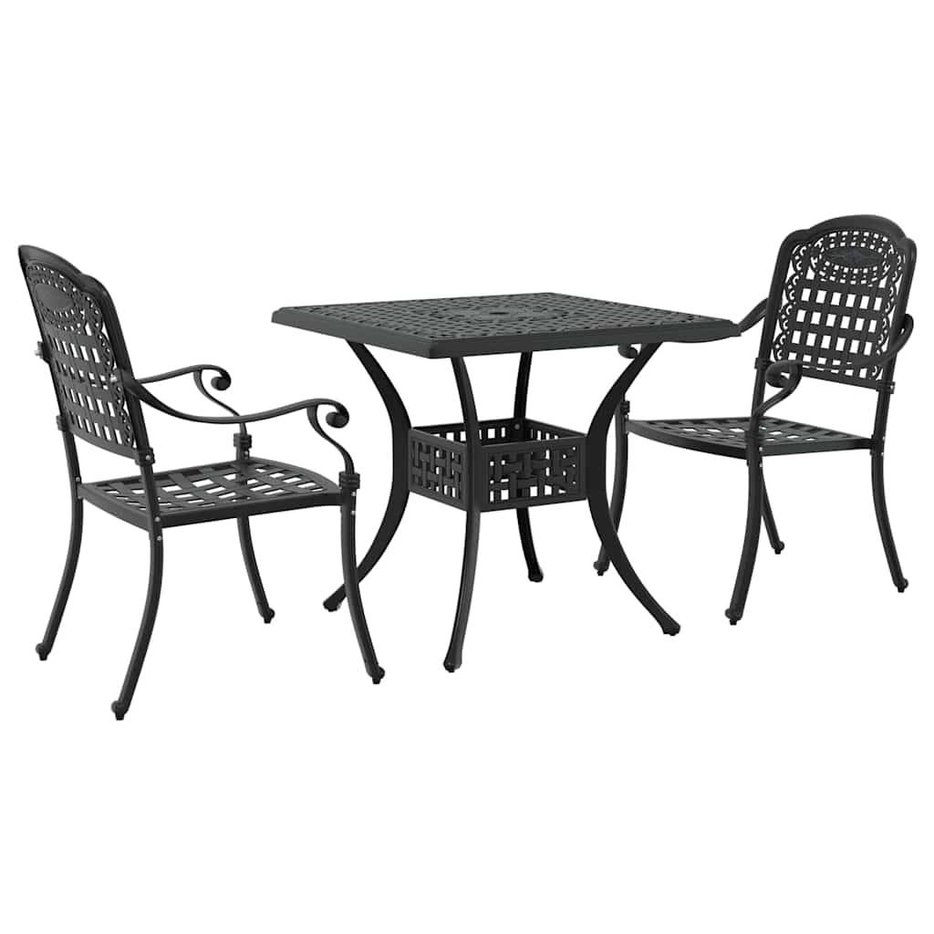 Ensemble de tables de jardin aluminium noir 80 x 80 x 75 cm - PANGIVO - Image 2