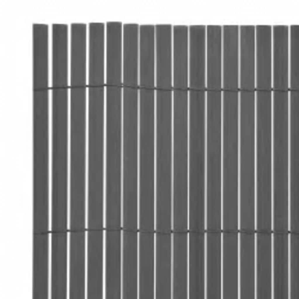 Clôture de jardin double face PVC gris 90 x 400 cm - PANGIVO - Image 5
