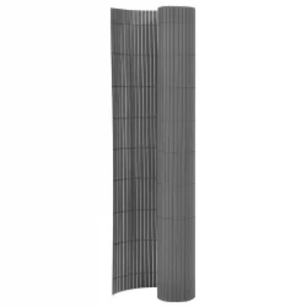 Clôture de jardin double face PVC gris 90 x 400 cm - PANGIVO - Image 1