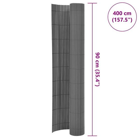 Clôture de jardin double face PVC gris 90 x 400 cm - PANGIVO - Image 6