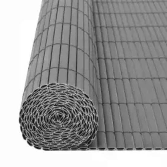 Clôture de jardin double face PVC gris 90 x 400 cm - PANGIVO - Image 4