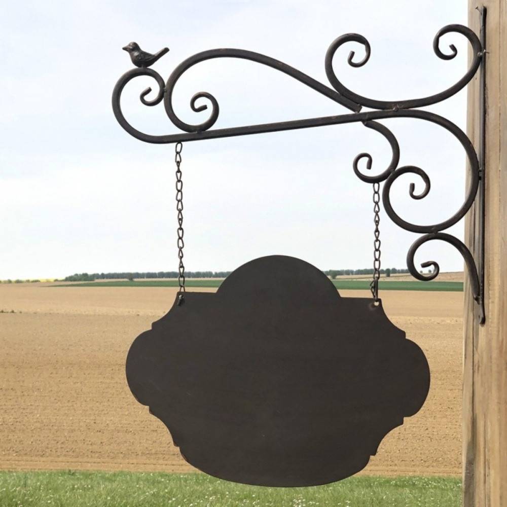 Enseigne plaque de porte écritoire mural jardin métal marron 65x47cm Chemin de campagne - Image 2