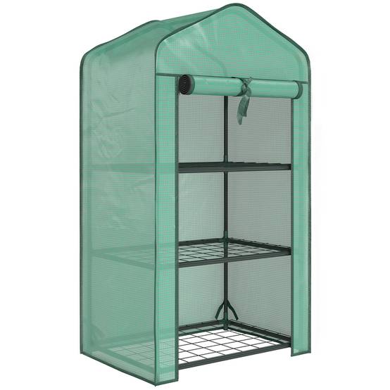 ComfortXL - Mini serre de jardin PE vert 59 x 39 x 127 cm 3 niveaux pour balcon et terrasse - ComfortXL Outdoor Living - Image 2
