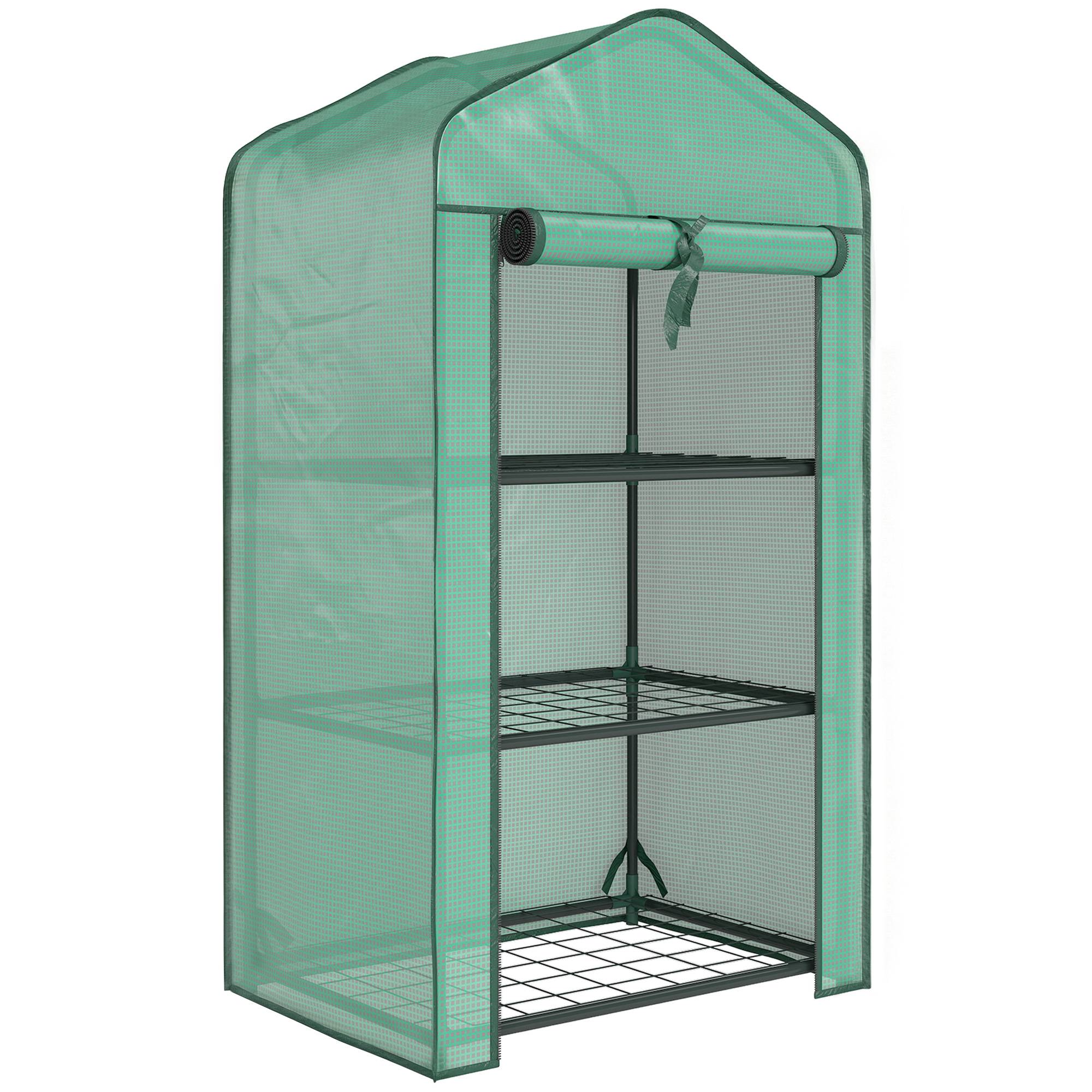 ComfortXL - Mini serre de jardin PE vert 59 x 39 x 127 cm 3 niveaux pour balcon et terrasse - ComfortXL Outdoor Living - Image 2