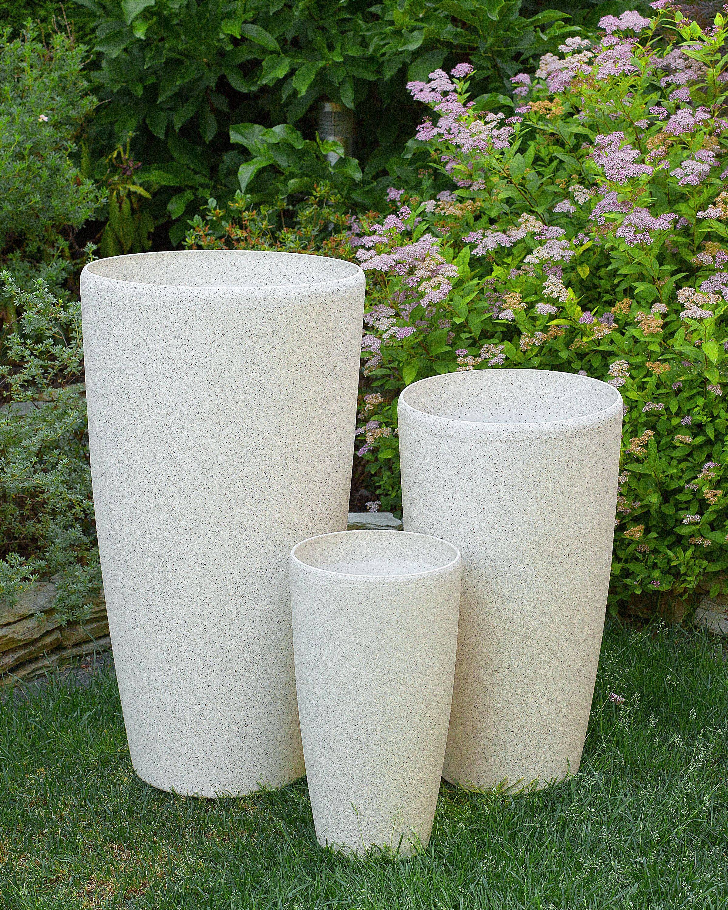Beliani - Cache-pot d'extérieur Fibre d'argile Beige clair ABDERA - 31x31x58- Beliani - Image 1