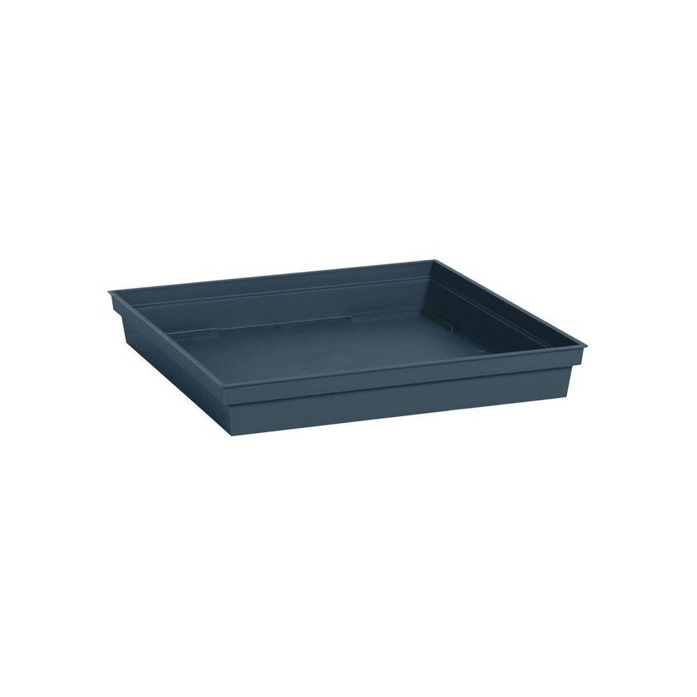 Eda - Soucoupe Carrée - Eda - Toscane - 40 Cm - Pour Pot 50 Cm Réf. 013648 - 40 X 40 X H. 5,9 Cm - Bleu Jean - Image 1