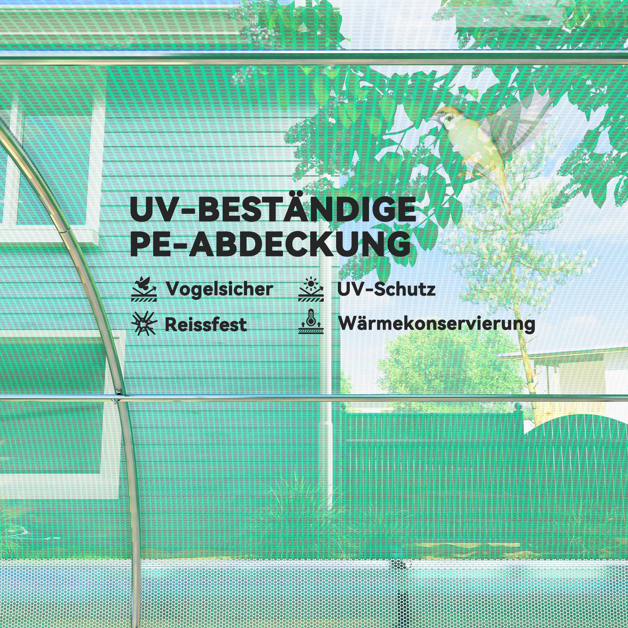 Sans Marque - Serre tunnel 3x2x2 m filet protection solaire parois enroulables acier bâche plastique verte serre potager jardin - Image 8