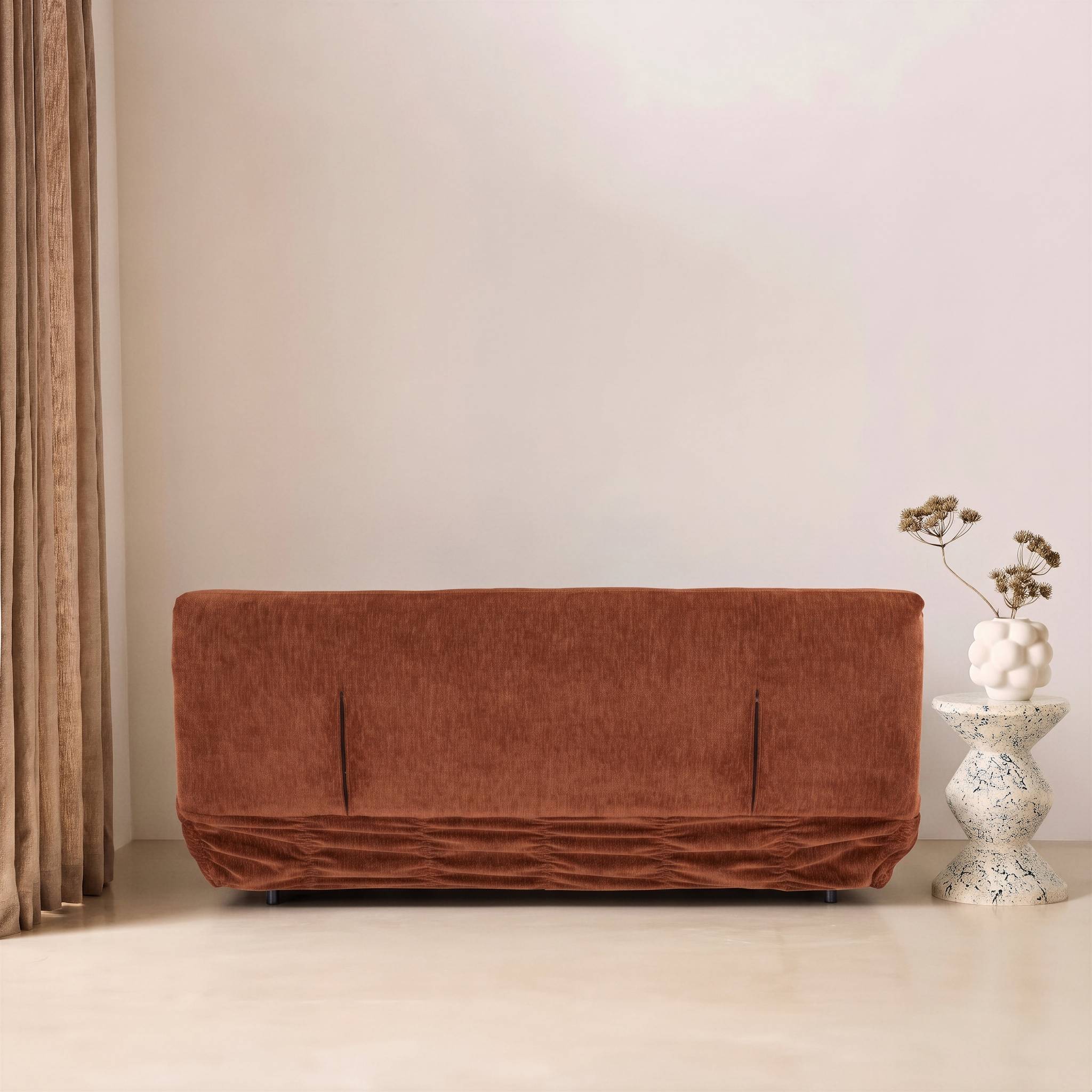 sweeek - Banquette convertible tissu chenille 3 places terracotta - Klik | sweeek - Image 5