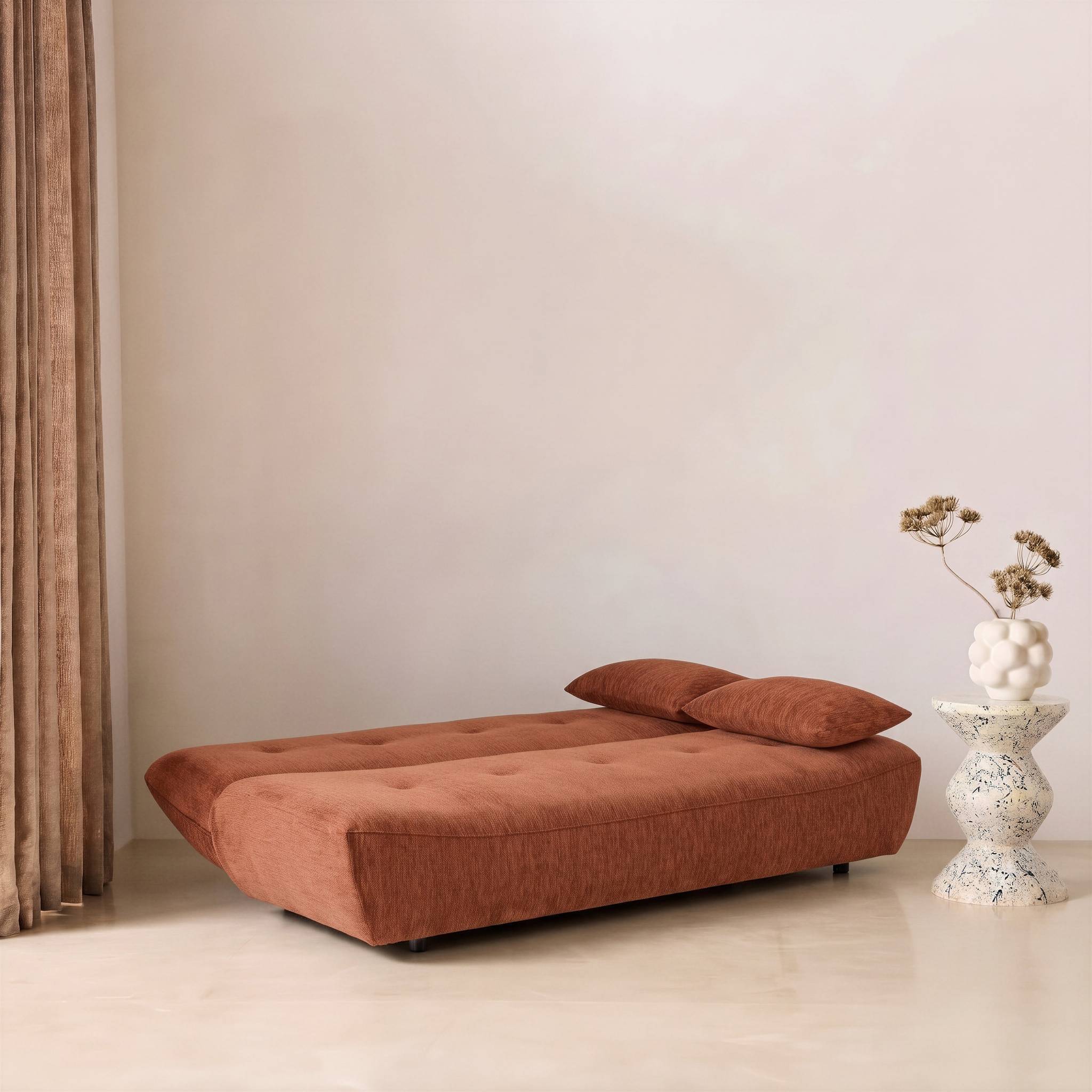 sweeek - Banquette convertible tissu chenille 3 places terracotta - Klik | sweeek - Image 3