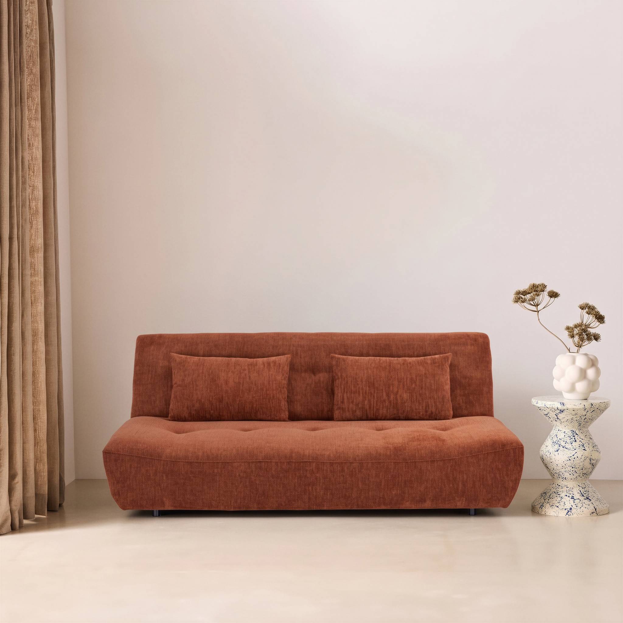 sweeek - Banquette convertible tissu chenille 3 places terracotta - Klik | sweeek - Image 6