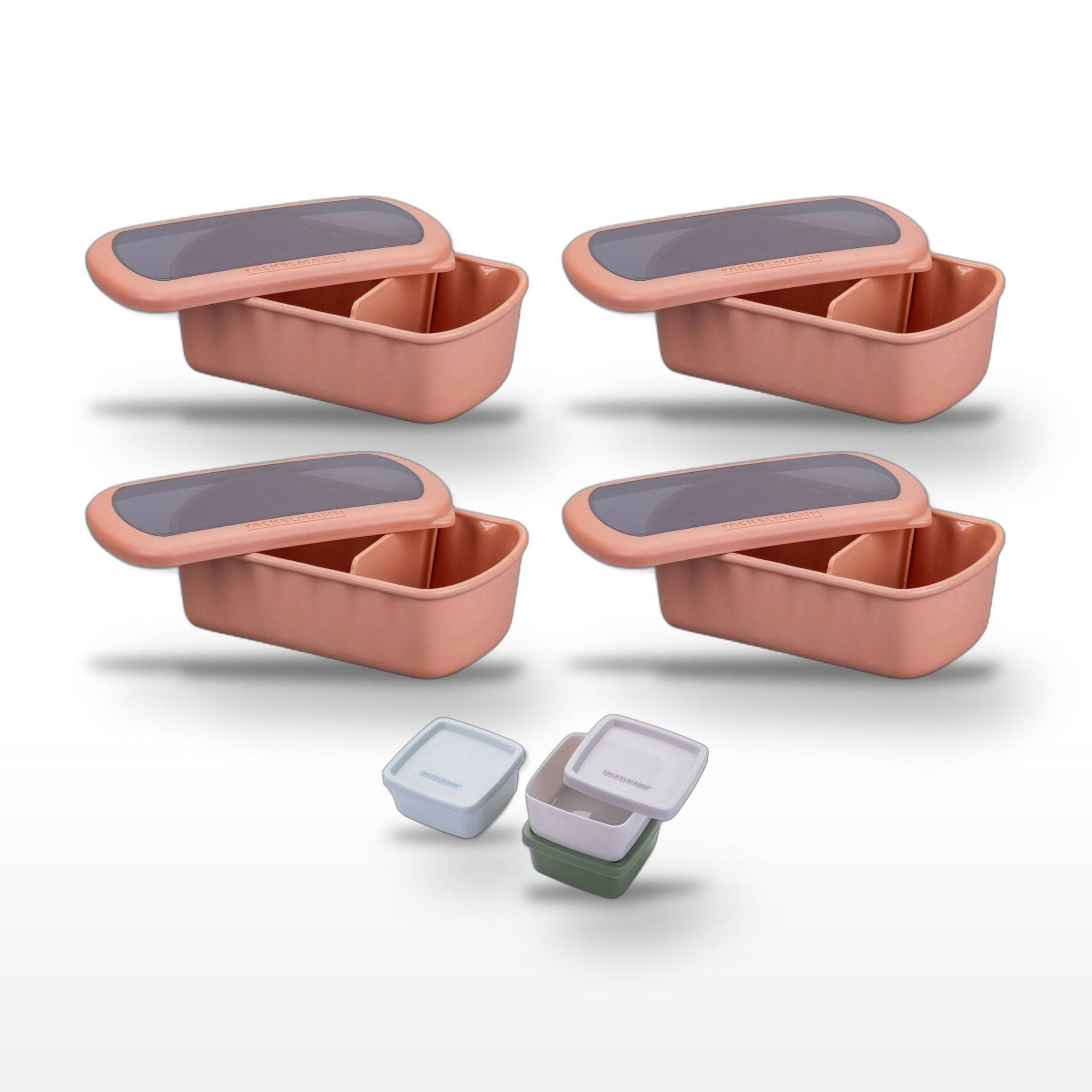 Lot de 4 lunch box 1L avec 3 boites à sauce Fackelmann Storage - Image 1