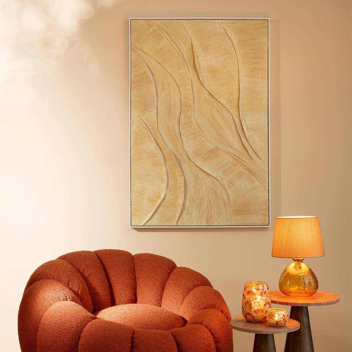 J-Line - Tableau Déco "Miel" 80x120cm Doré - Image 4