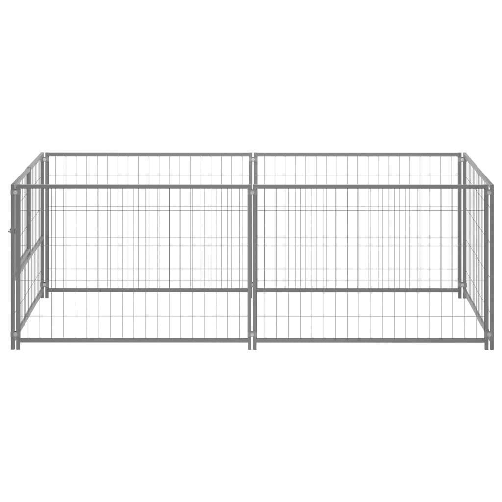 Helloshop26 - Chenil extérieur cage enclos parc animaux chien argenté 200 x 100 x 70 cm acier - Image 3